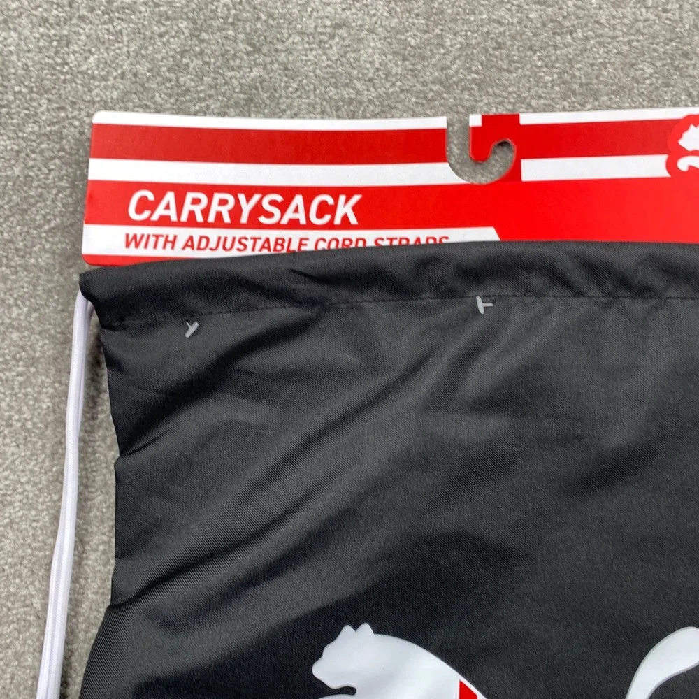 Puma Carry Sack Drawstring Backpack Unisex OS Black Red White Adjustable Cords